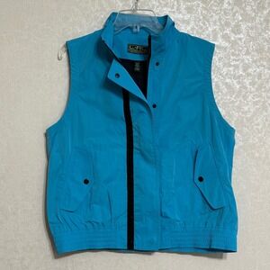 Lauren Active LRL Ralph Lauren Windbreaker Vest Zip Up Pockets Mesh‎ Blue XL
